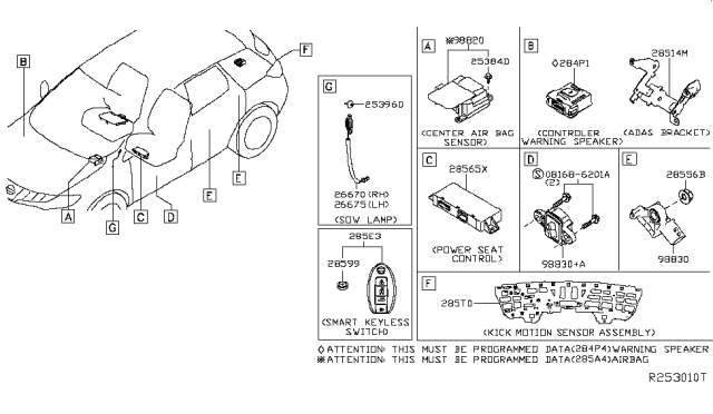 2018 Nissan Murano Sensor Assembly-Kick Motion Diagram for 285T0-5AA0D