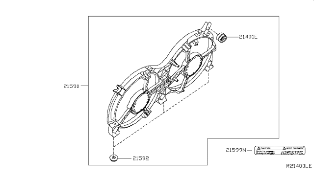 2018 Nissan Murano Motor & Fan Assy-W/Shroud Diagram for 21481-5AA1A