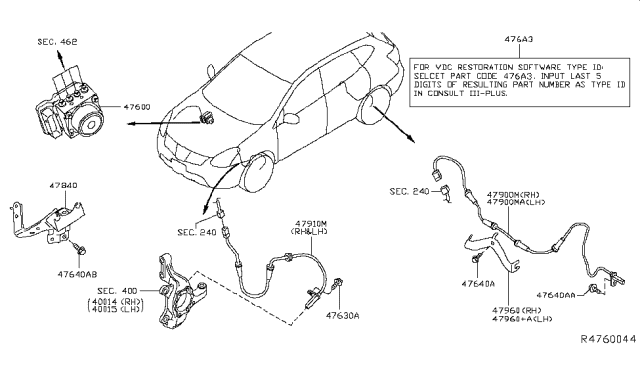 Anti Skid Actuator Assembly Diagram for 47660-9UD7D