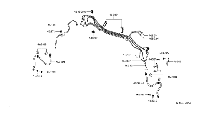 2015 Nissan Murano Brake Piping & Control Diagram 3