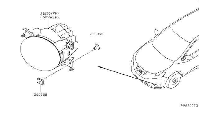 2018 Nissan Murano Fog,Daytime Running & Driving Lamp Diagram 2