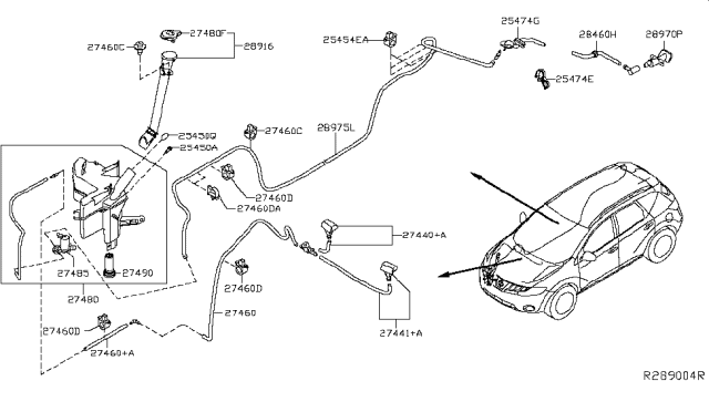 2015 Nissan Murano Cap-Windshield Washer Tank Diagram for 28913-5AA0A