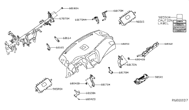 2019 Nissan Murano Air Bag Driver Kit Diagram for 985R1-9UF8B