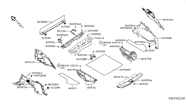 2018 Nissan Murano Trunk & Luggage Room Trimming Diagram