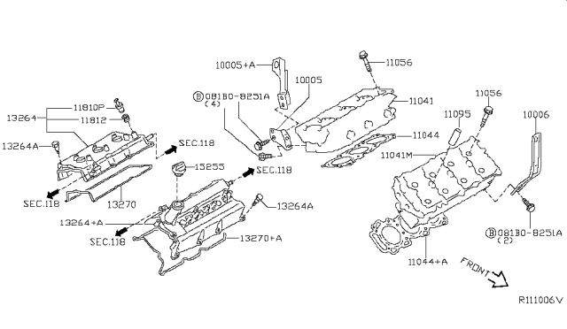 2015 Nissan Murano Cylinder Head & Rocker Cover Diagram 1