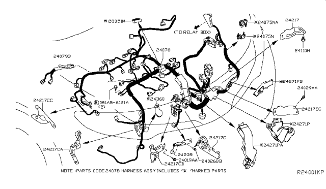 2016 Nissan Murano Harness-EGI Diagram for 24011-5AA0A
