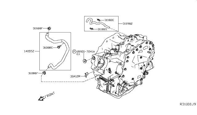 2018 Nissan Murano Auto Transmission,Transaxle & Fitting Diagram 8