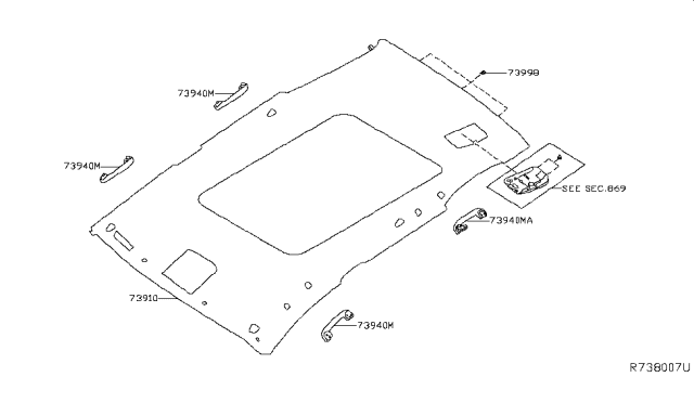 2019 Nissan Murano Roof Trimming Diagram 4