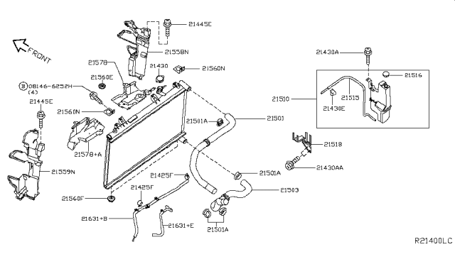 2019 Nissan Murano Hose-Oil Cooler,Auto Transmission Diagram for 21636-5AA1A