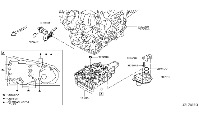 2015 Nissan Murano Control Valve (ATM) Diagram 1