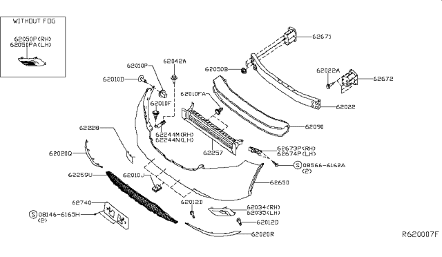 2015 Nissan Murano Front Bumper Diagram