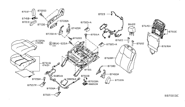 2017 Nissan Murano Front Seat Diagram 4