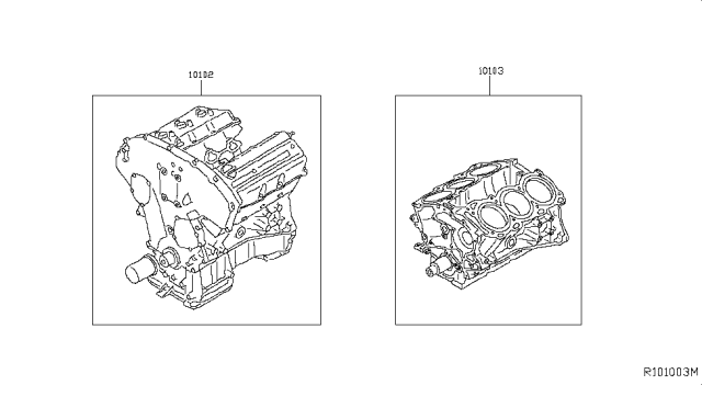 2016 Nissan Murano Bare & Short Engine Diagram