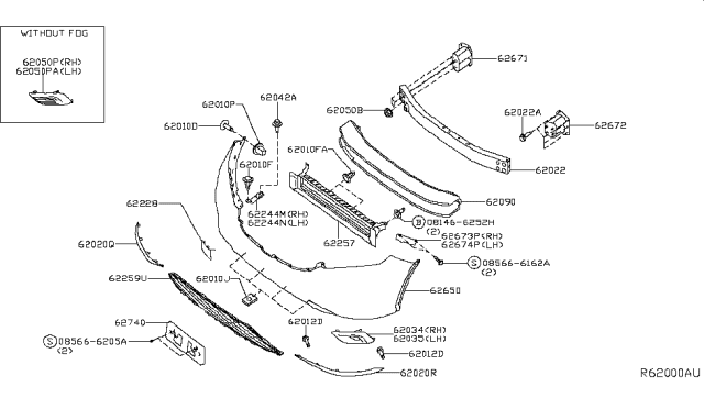 2018 Nissan Murano Front Bumper Diagram 2