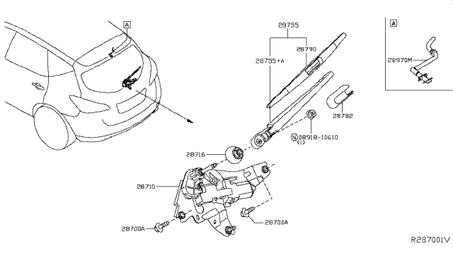 2016 Nissan Murano Rear Window Wiper Diagram 2