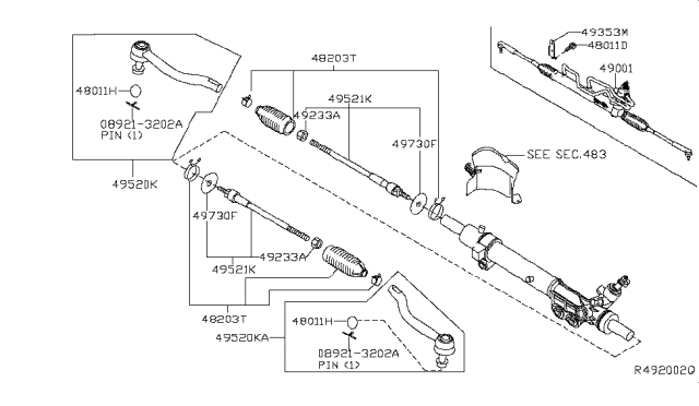 2015 Nissan Murano Socket Kit - Tie Rod, Inner Diagram for D8521-5AA0A