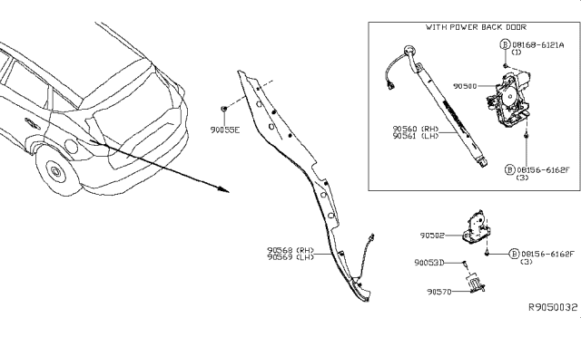 2018 Nissan Murano Cylinder-Lock Diagram for 90560-5AA1A