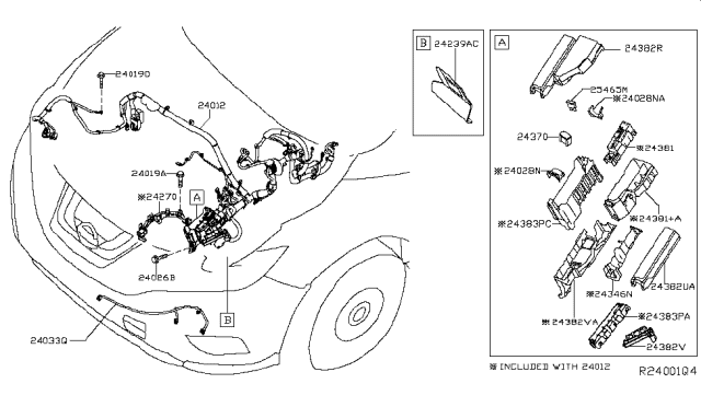 2018 Nissan Murano Cover-FUSIBLE Link Holder Diagram for 24382-5AA0A