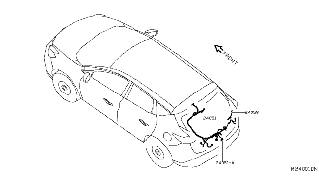 2019 Nissan Murano Harness Back Dr Diagram for 24084-9UF0B