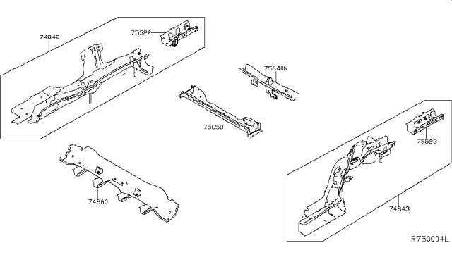 2017 Nissan Murano Member-Cross,Spare Wheel Diagram for G5640-5AAMA