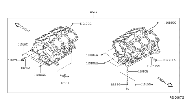 2017 Nissan Murano Cylinder Block & Oil Pan Diagram 3