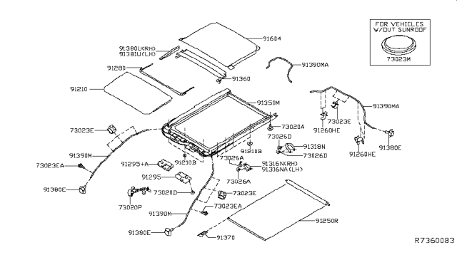 2019 Nissan Murano Sun Roof Parts Diagram 2