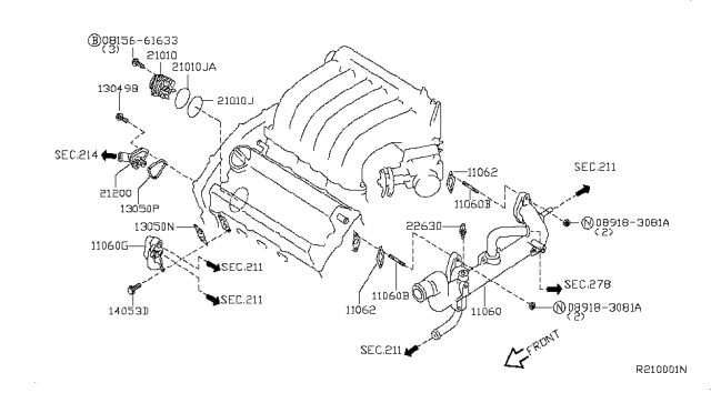 2013 Nissan Altima Water Pump, Cooling Fan & Thermostat Diagram 2