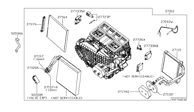 2013 Nissan Altima Heater & Blower Unit Diagram 2