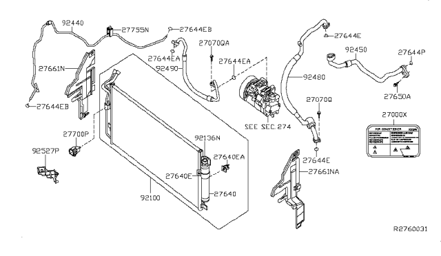 2009 Nissan Altima Pipe-Front Cooler, Low Diagram for 92450-ZN40A