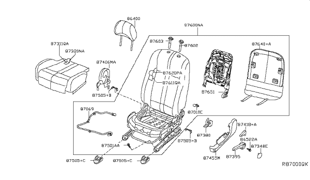 2013 Nissan Altima Cover-LIFTER Lever, LH Diagram for 87395-JB01B