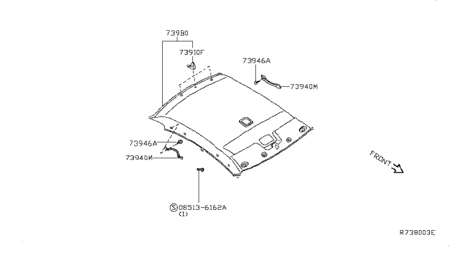 2012 Nissan Altima Roof Trimming Diagram 1