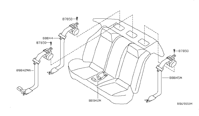 2012 Nissan Altima Rear Seat Belt Diagram