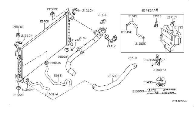 2013 Nissan Altima Radiator,Shroud & Inverter Cooling Diagram 8