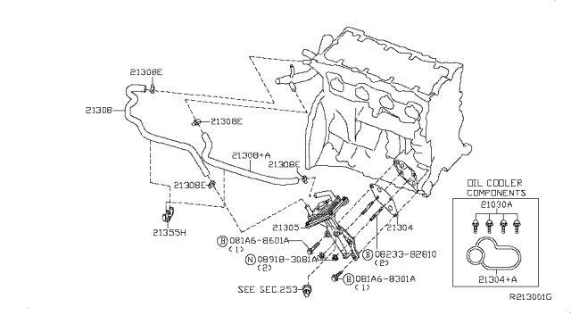 2007 Nissan Altima O-Ring Diagram for 21304-JA01B