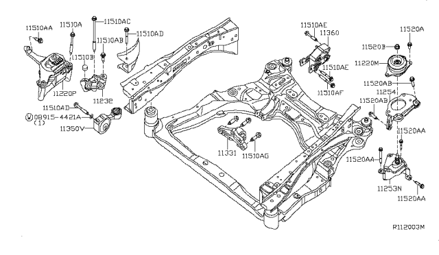 2013 Nissan Altima Engine & Transmission Mounting Diagram 4