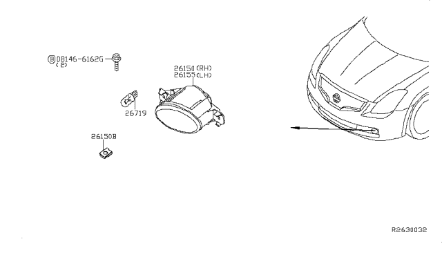 2013 Nissan Altima Fog,Daytime Running & Driving Lamp Diagram