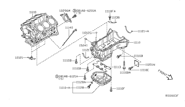 2007 Nissan Altima Cylinder Block & Oil Pan Diagram 2