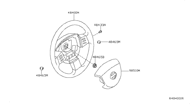 2010 Nissan Altima Lid-Steering,R Diagram for 48465-7W000