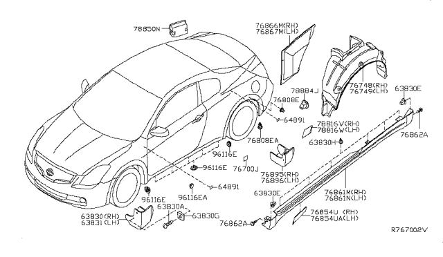 2007 Nissan Altima Body Side Fitting Diagram