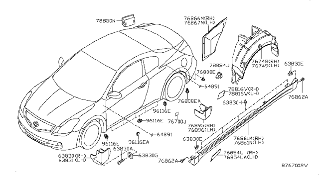 2009 Nissan Altima Body Side Fitting Diagram 1