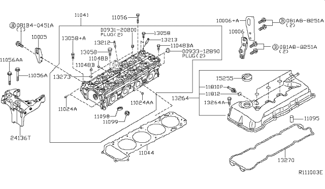 2007 Nissan Altima Cylinder Head & Rocker Cover Diagram 1