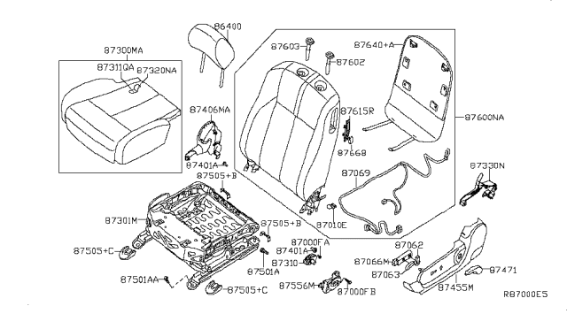 2009 Nissan Altima Front Seat Diagram 1