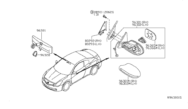 2010 Nissan Altima Rear View Mirror Diagram 1