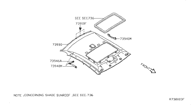 2013 Nissan Altima Coupe Roof Trimming Diagram 2