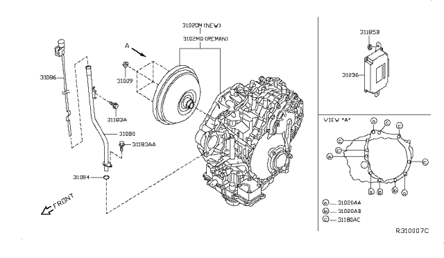 2011 Nissan Altima Auto Transmission,Transaxle & Fitting Diagram 2