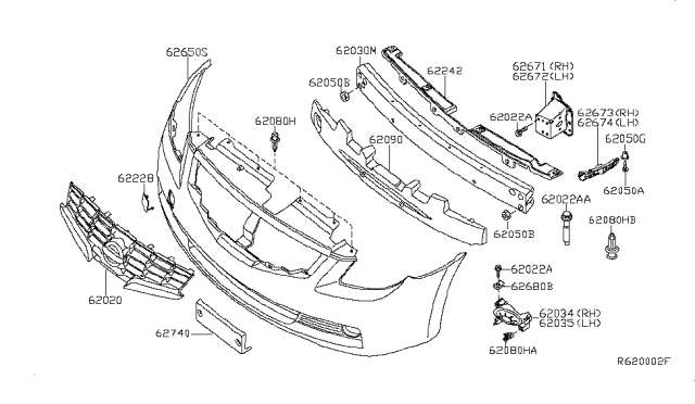 2010 Nissan Altima Front Bumper Diagram 1