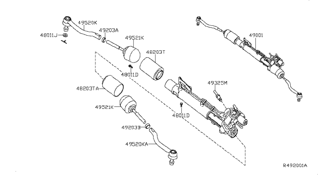 2012 Nissan Altima Gear & Linkage Diagram for 49001-ZN52B