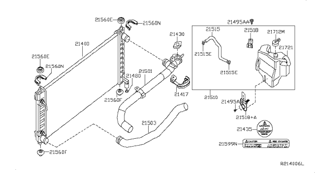 2008 Nissan Altima Radiator,Shroud & Inverter Cooling Diagram 5