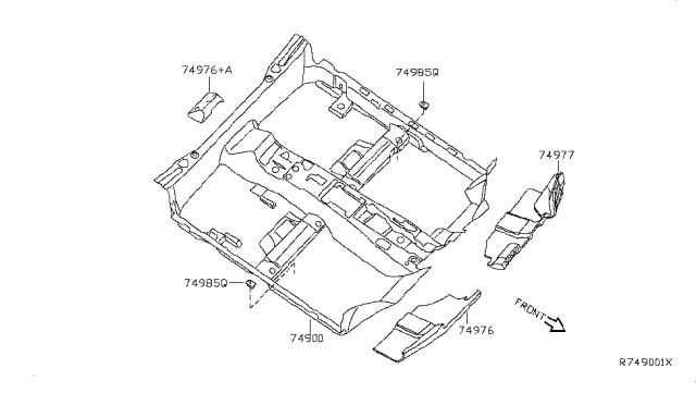 2009 Nissan Altima Trim Assembly Luggage Diagram for 749D8-JB10A