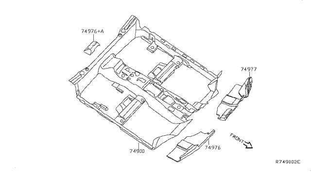 2008 Nissan Altima Coupe Floor Trimming Diagram 2